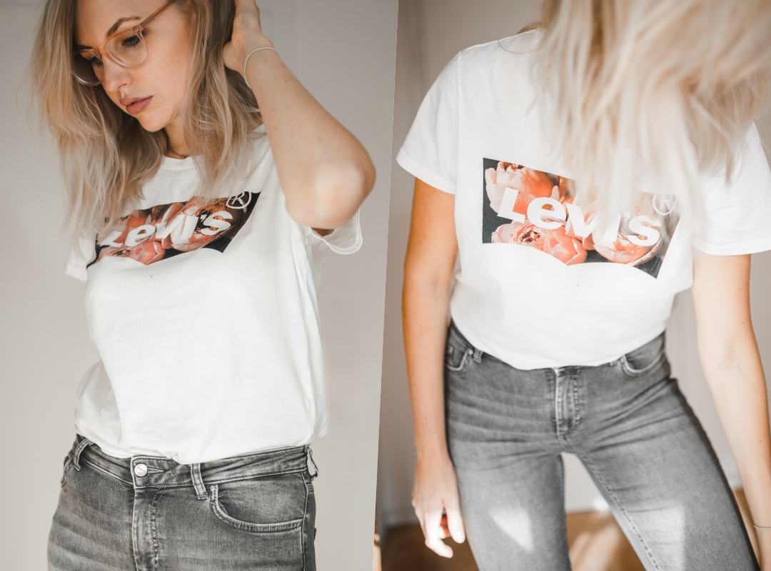 black jeans, white shirt