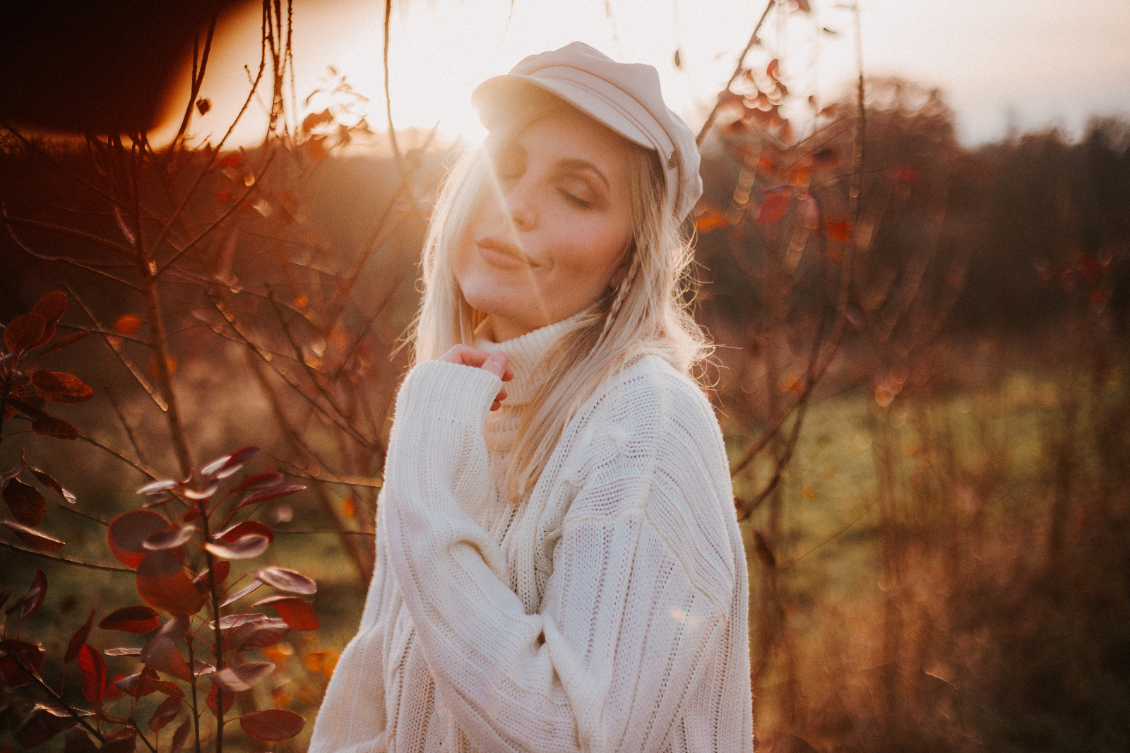 Winterliche Portraits im Sonnenuntergang