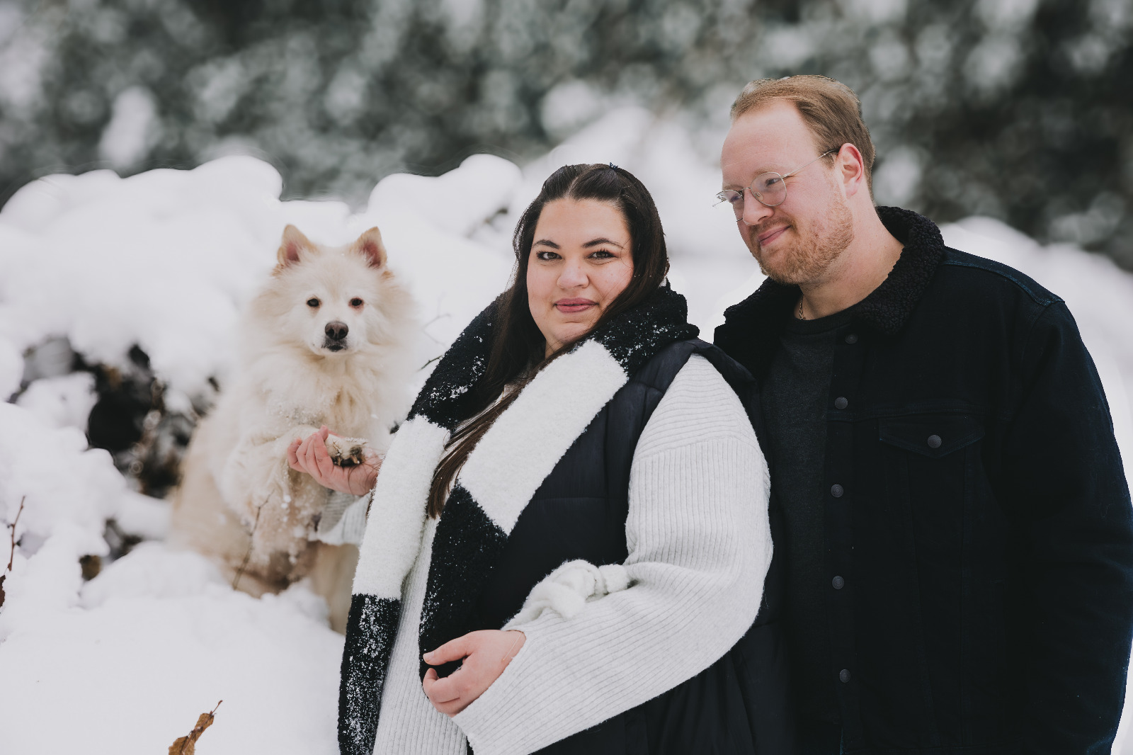 Paar-Shooting im Schnee